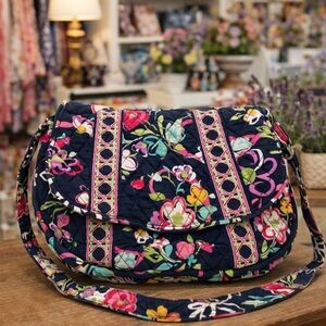 Vera Bradley “Ribbons” Crossbody Saddle Bag(retired)